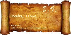 Domány Ilona névjegykártya